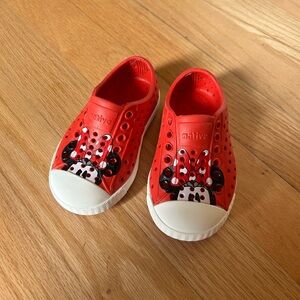 Native Kids Red and White Slip-On Sneakers